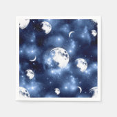 Moonlight Glow Moon Phasen in Sky Clouds Serviette (Vorderseite)