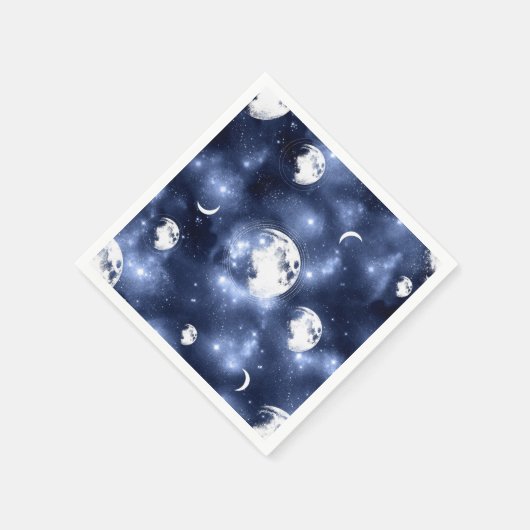 Moonlight Glow Moon Phasen in Sky Clouds Serviette (Ecke)