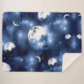 Moonlight Glow Moon Phasen in Sky Clouds Sherpadecke (Vorderseite (Horizontal))