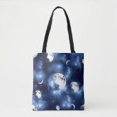 Moonlight Glow Moon Phasen in Sky Clouds Tasche (Vorderseite)