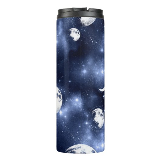 Moonlight Glow Moon Phasen in Sky Clouds Thermosbecher (Rückseite)