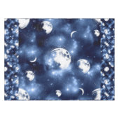 Moonlight Glow Moon Phasen in Sky Clouds Tischdecke (Vorderseite (Horizontal))