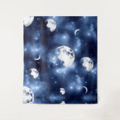 Moonlight Glow Moon Phasen in Sky Clouds Wandteppich (Vorderseite)
