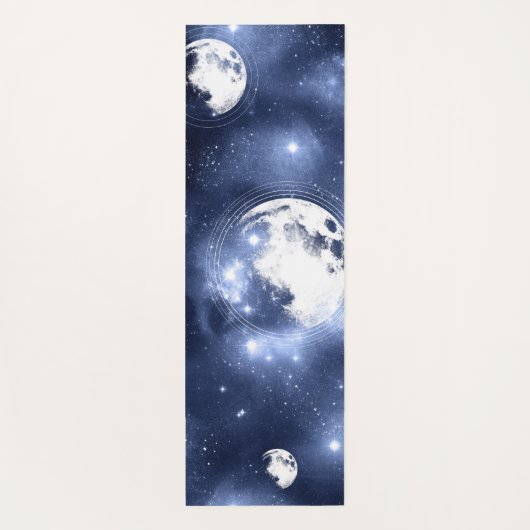 Moonlight Glow Moon Phasen in Sky Clouds Yogamatte (Rückseite)