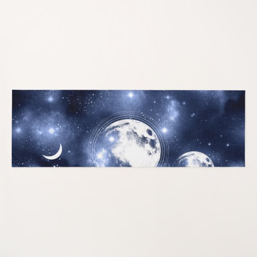 Moonlight Glow Moon Phasen in Sky Clouds Yogamatte (Vorderseite (Horizontal))