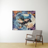 Moonlight Goddess – Ethereal Ocean Fantasy Art Pri Wandteppich (Beispiel (Horizontal))