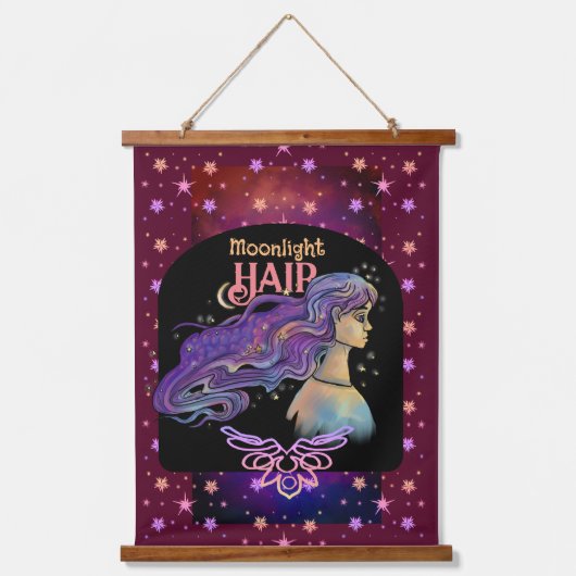 Moonlight Hair Salon & Wellness-Center Wandteppich Mit Holzrahmen (Vorderseite)
