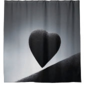 Moonlight Heart Shape Night Sky Duschvorhang (Vorderseite)