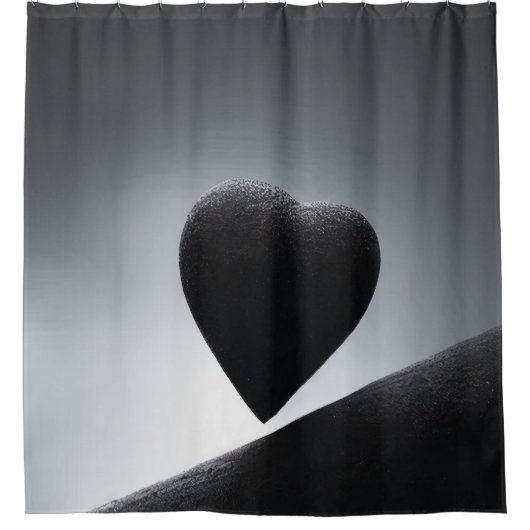 Moonlight Heart Shape Night Sky Duschvorhang (Vorderseite)