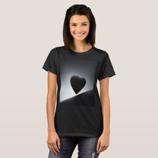 Moonlight Heart Shape Night Sky T-Shirt (Vorne ganz)