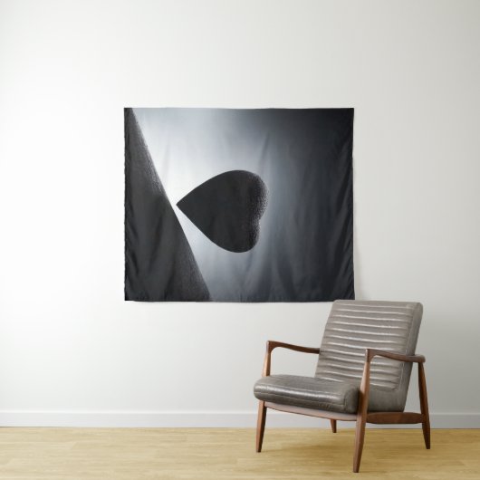 Moonlight Heart Shape Night Sky Wandteppich (Beispiel (Horizontal))