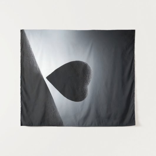 Moonlight Heart Shape Night Sky Wandteppich (Vorderseite (Horizontal))