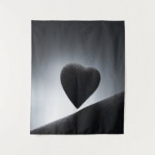 Moonlight Heart Shape Night Sky Wandteppich (Vorderseite)