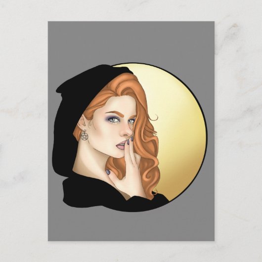 Moonlight Hexe Postkarte (Vorderseite)