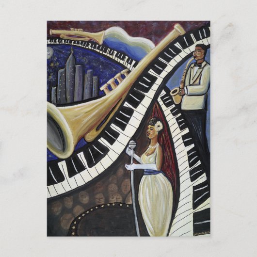 Moonlight Jazz Postcard Postkarte (Vorderseite)