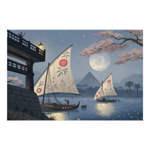 Moonlight Journey: Blumensegel Poster