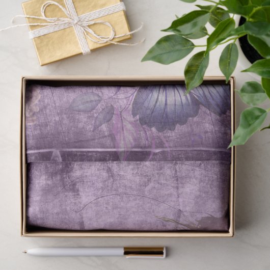 Moonlight Lila Moth Butterfets Lilac Blume Seidenpapier (Geschenk)