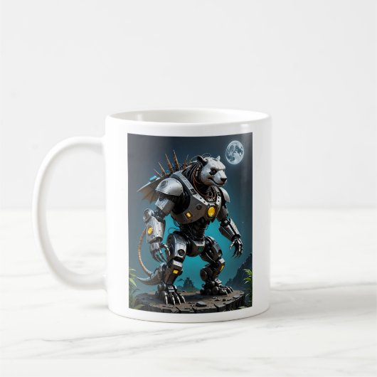 Moonlight Mechapanda Warrior Battle T - Shirt Kaffeetasse (Links)
