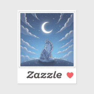 Moonlight Meow - Majestic Cat Aufkleber
