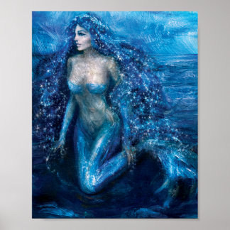 MoonLight Mermaid ~ Art Print 8 x 10 ~ by Kat Poster