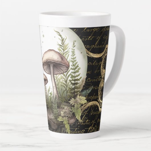 Moonlight Mushroom Garden Latte Tasse (Rechte Ecke)