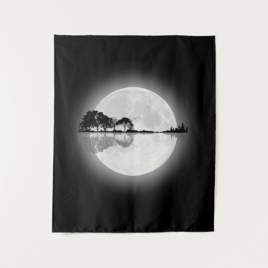 Moonlight Nature Guitar Wandteppich (Vorderseite)