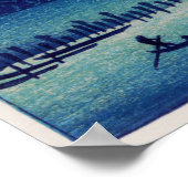 Moonlight Night Hiroshige Japanische Kunst Poster (Ecke)