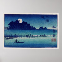 Moonlight Night Hiroshige Japanische Kunst