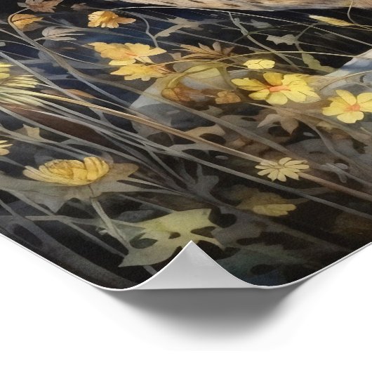 Moonlight Owl Art Print Poster (Ecke)