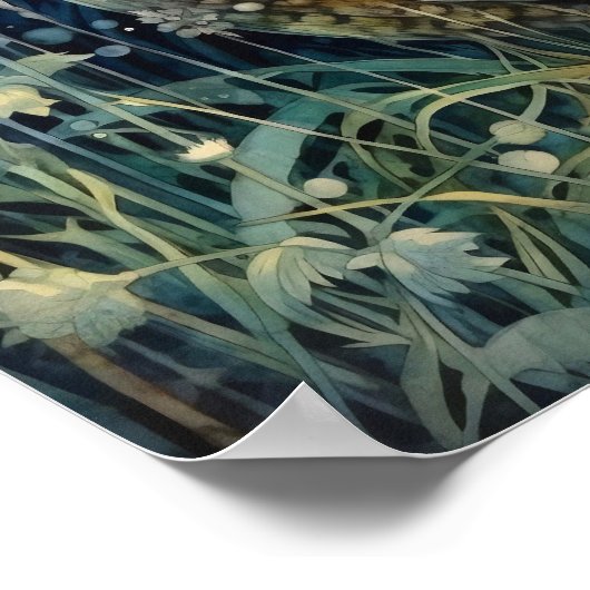 Moonlight Owl Art Print Poster (Ecke)