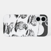 Moonlight Owls, Louis Wain iPhone 16 Hülle (Rückseite (Horizontal))