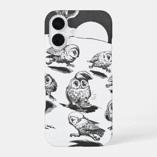 Moonlight Owls, Louis Wain iPhone 16 Hülle (Rückseite)