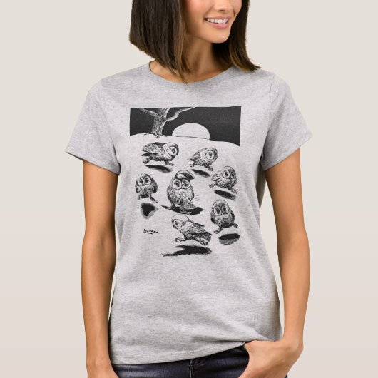 Moonlight Owls, Louis Wain T-Shirt (Vorderseite)