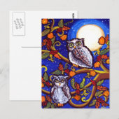 Moonlight Owls Postkarte (Vorne/Hinten)