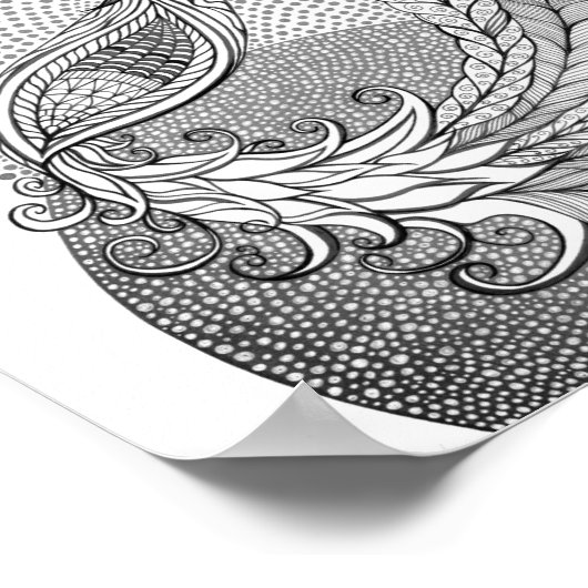 Moonlight Peacock Poster (Ecke)