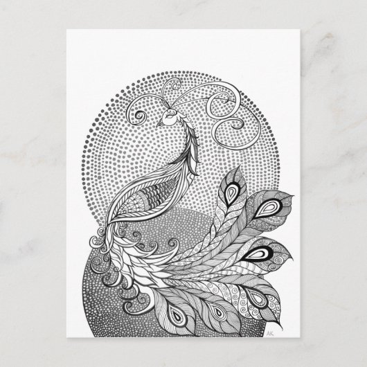 Moonlight Peacock Postkarte (Vorderseite)