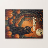 Moonlight Pumpkin Patch Personalisiert Halloween Puzzle (Horizontal)