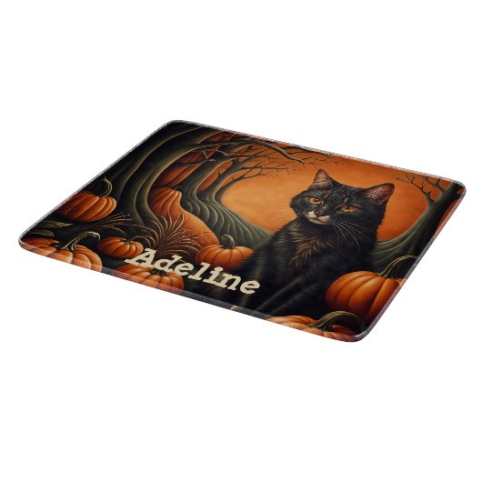 Moonlight Pumpkin Patch Personalisiert Halloween Schneidebrett (Ecke)