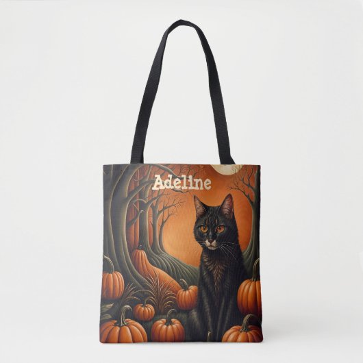 Moonlight Pumpkin Patch Personalisiert Halloween Tasche (Vorderseite)
