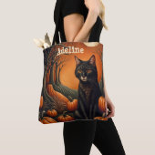 Moonlight Pumpkin Patch Personalisiert Halloween Tasche (Von Nahem)