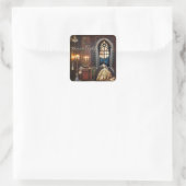 Moonlight Quadratischer Aufkleber (Tasche)