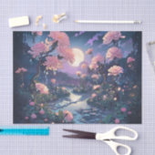 Moonlight Rain Garden Decoupage Tissue Paper Seidenpapier (Handwerk)