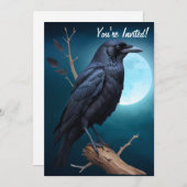 Moonlight Raven Halloween Einladung (Vorne/Hinten)