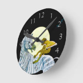 Moonlight Ride Runde Wanduhr (Winkel)