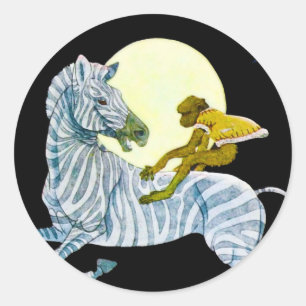 Moonlight Ride Runder Aufkleber