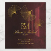 Moonlight Romance Danke Burgund ID881 Weinetikett (Einzelnes Label)