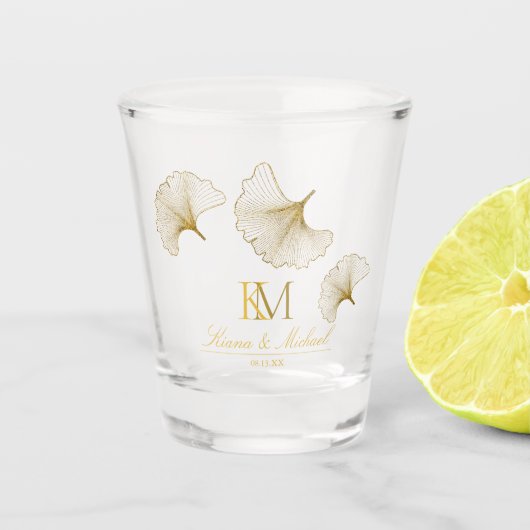 Moonlight Romance Ginkgo Biloba Gold ID881 Schnapsglas (Vorderseite)