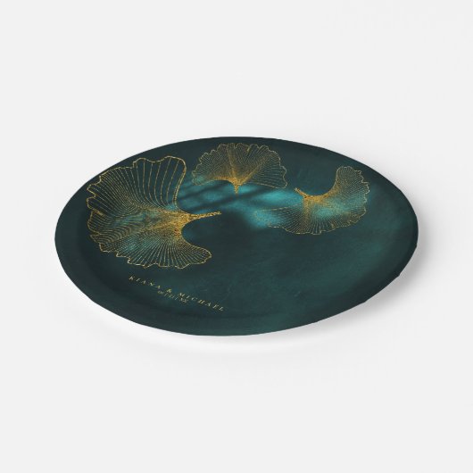 Moonlight Romance Wedding2 Emerald Green ID881 Pappteller (Schrägansicht)