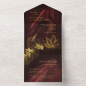 Moonlight Romance Wedding Burgundy ID881 All In One Einladung (Innen Boden)