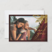 Moonlight Romance Wedding Burgundy ID881 Dankeskarte (Vorderseite)